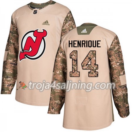 New Jersey Devils tröja Adam Henrique 14 Adidas 2017-2018 Camo Veterans Day Practice Authentic - NHL Tröjor Herr